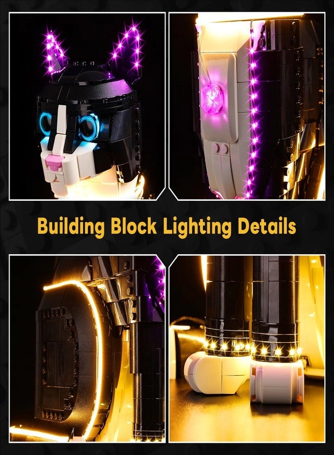 LED Light Kit - Compatible with Lego Tuxedo Cat 21349 Touch Control Dimming