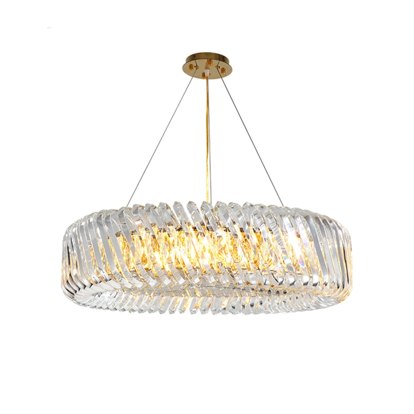 Round Crystal Chandelier - 80*22cm Gold and crystal