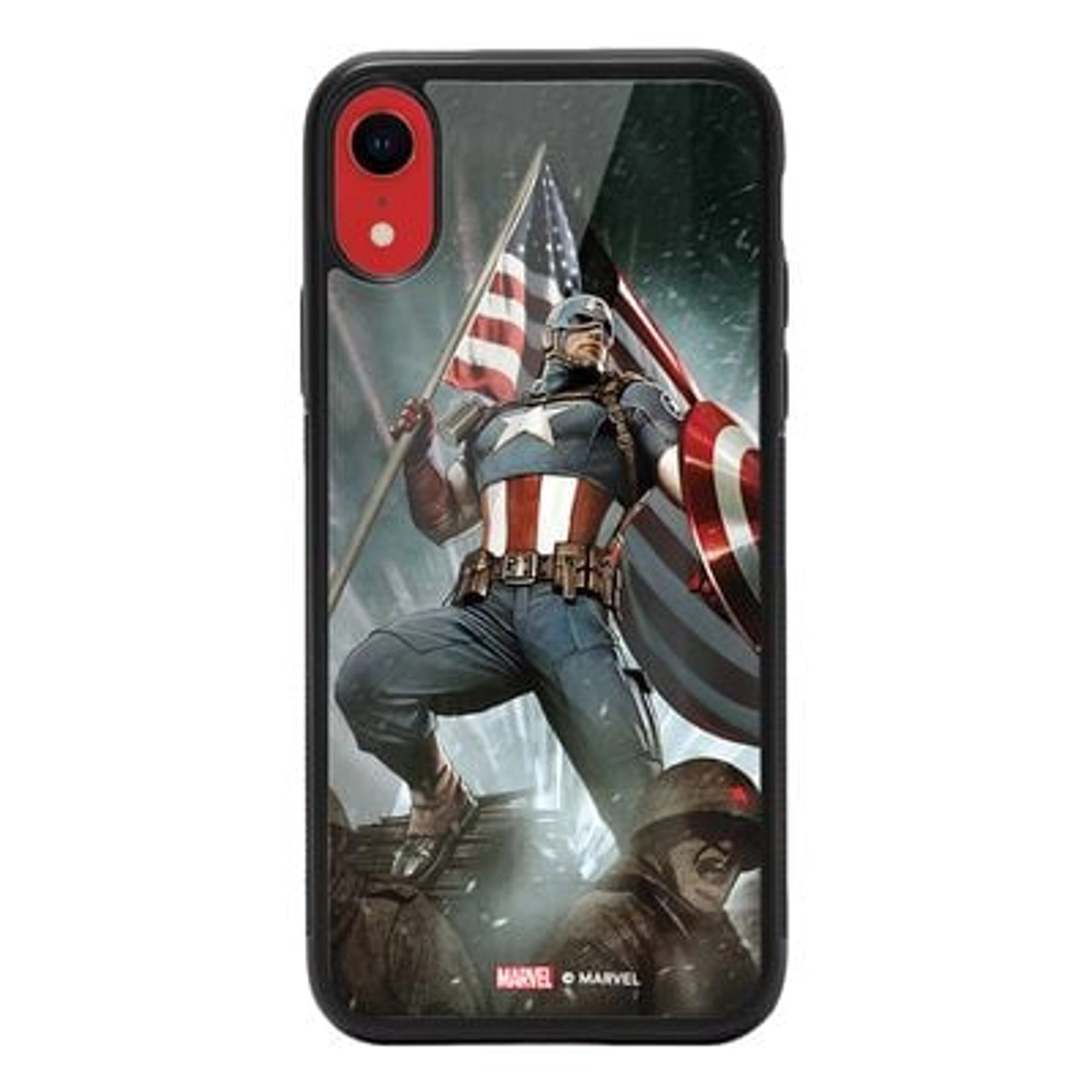 Wackylicious Captain America With Flag Back Case for iPhone XR