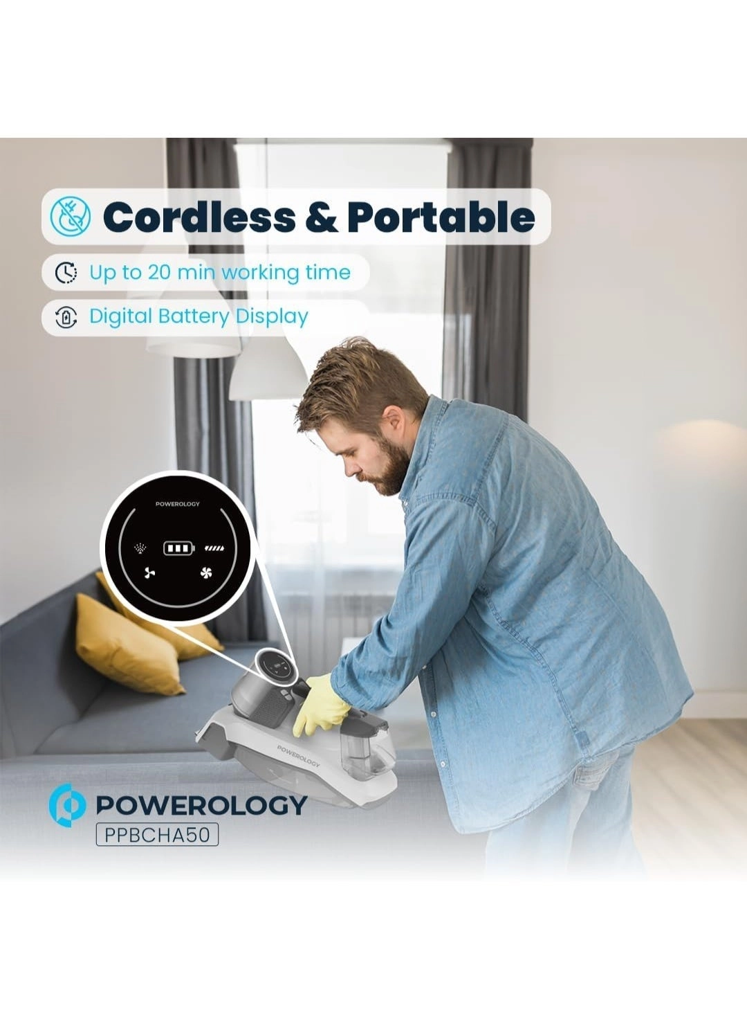 Cordless Spot Cleaner Machine - Spray & Scrub & Suction