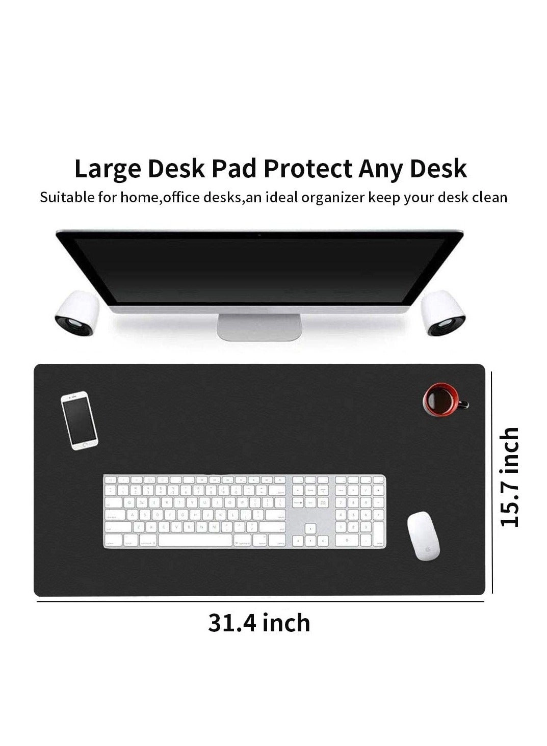 20239192 Large PU Leather Gaming Mouse Pad - 80x40 cm
