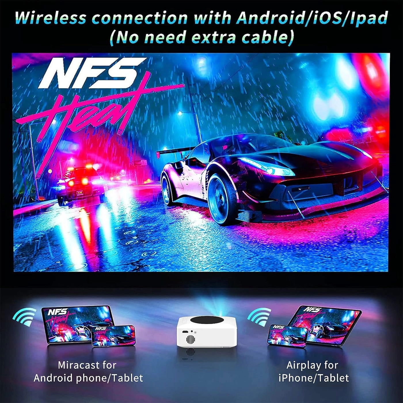 Mini WiFi Projector - 80ANSI 800 x 480