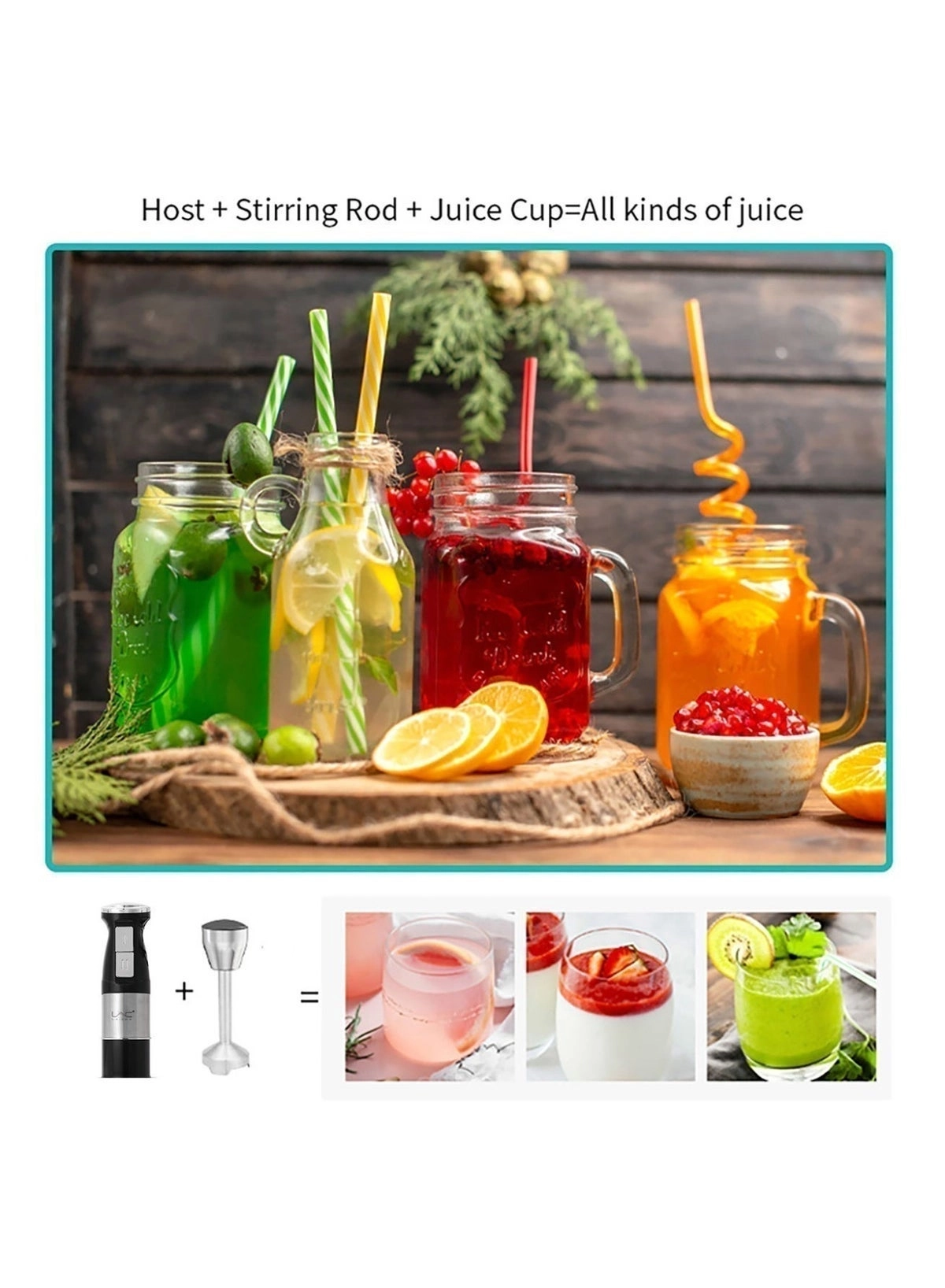 L-1201 - Handheld Blender Stainless Steel 2 Speeds