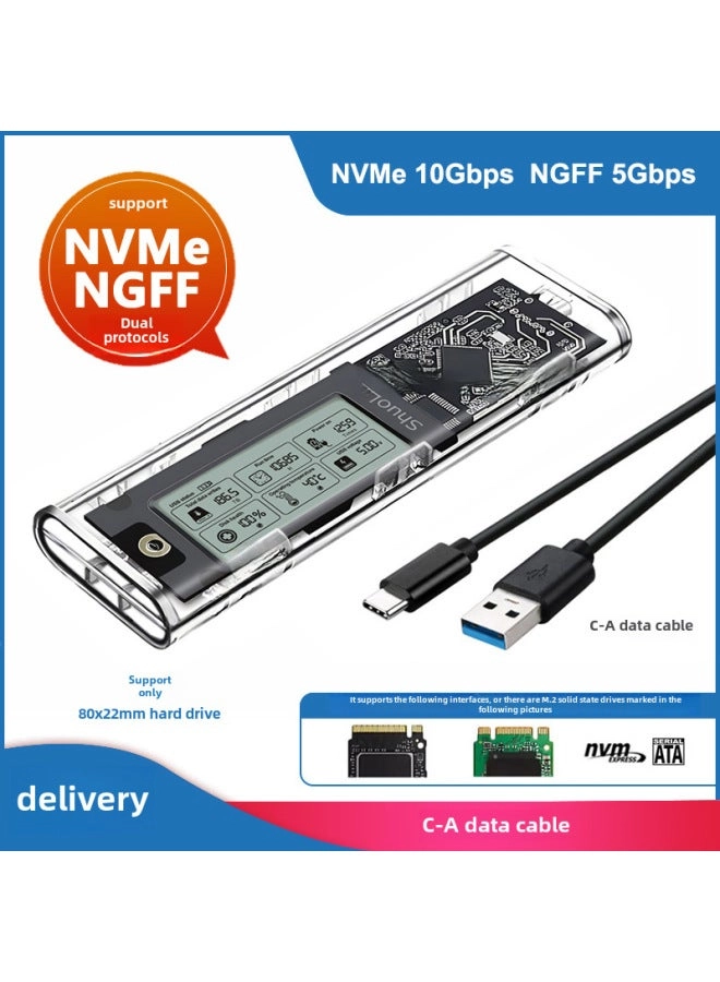 M.2 SSD Enclosure - NVMe SATA Dual Protocol 10Gbps USB-C/A