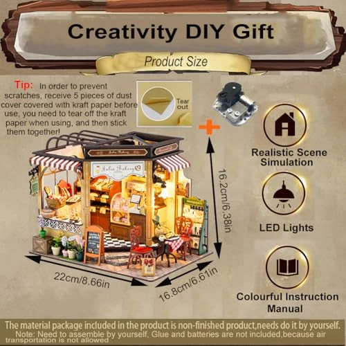 Miniature Wooden Dollhouse Furniture Kit - Creative Room 1:24