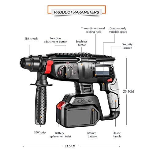 Angle Grinder - 900 RPM + Hammer - Rotary Hammer + Cordless Impact Wrench - Cordless 2 Battery + Cordless Drill