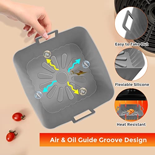 Silicone Liners Square - 8 Inch Reusable Heat Resistant