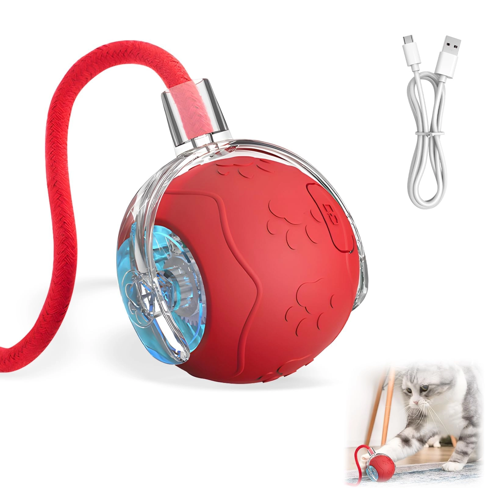 KASTWAVE Cat Toy Ball - Automatic Rolling Obstacle Avoidance 3 Mode