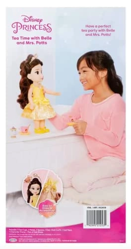 Belle Doll - Tiara Outfit + Mrs. Potts Teapot - 2 Tea Cups Ages 3+