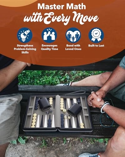 Backgammon Board - Magnetic Map Style + Carrying Strap