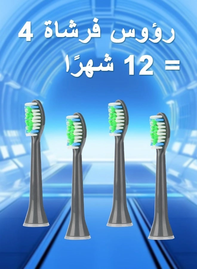 YWD-TB36-WH - 40000 VPM 4 Brush Heads USB Wireless Charging