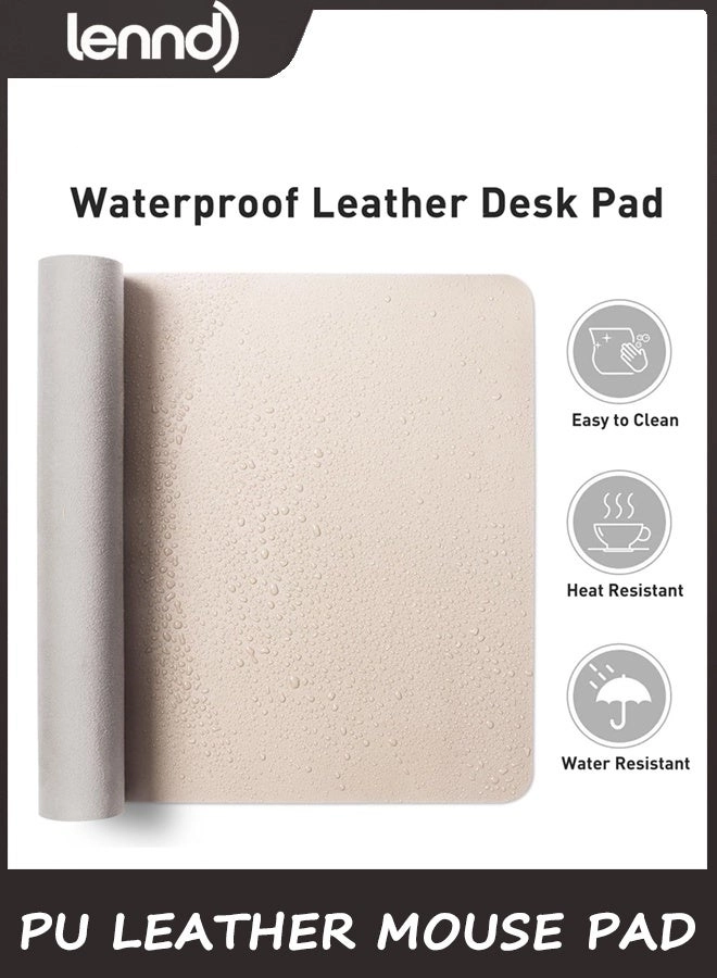 Non-Slip Large PU Leather Office Mouse Pad - 80x40 cm