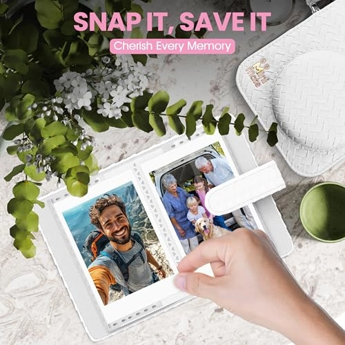 Instax Mini 12 - Clay White + Carrying Case + Instax Mini Film - 40 Sheets + Photo Album - 64 Pockets