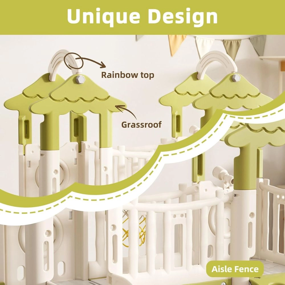 Kids Slide, Climber & Basketball Hoop - Indoor/Outdoor Suitable for 12 months+