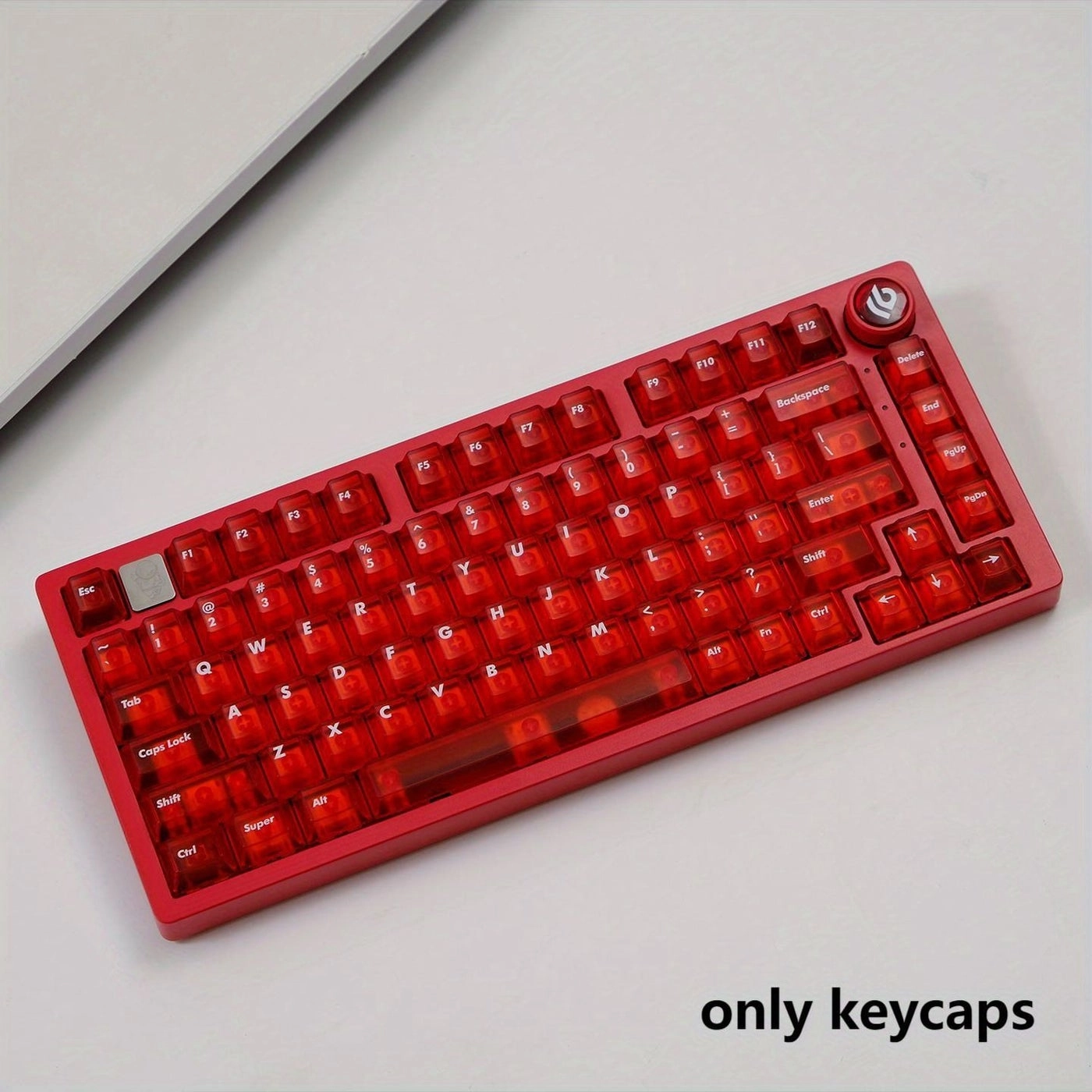 Generic 122 Key Keycaps - Red Frosted Translucent PC Original Height
