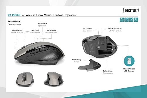 Ergonomic Optical Mouse 6D - Wireless