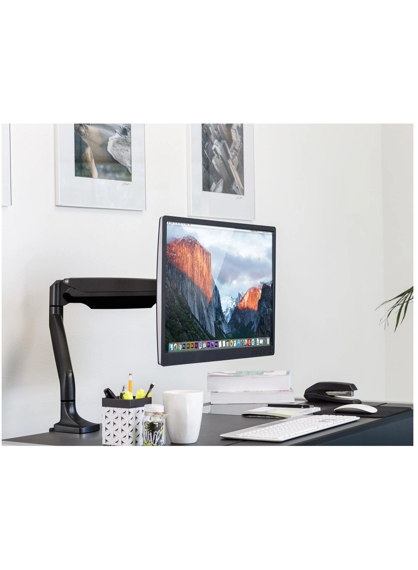 Adjustable Gas Spring Single Monitor Arm - 32"