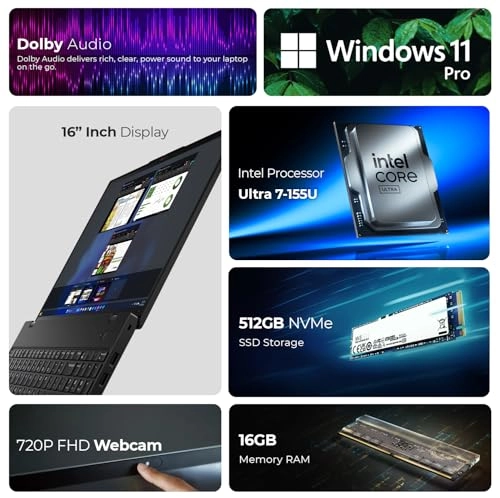 ThinkPad L16 Gen 1 8512 - 16'' Core Ultra 7-155H 16GB DDR5 512GB SSD Bundle