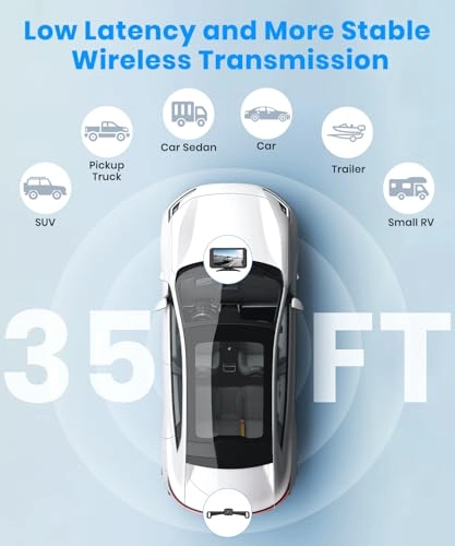 Magnetic Solar Wireless Backup Camera - Night Vision Wireless 1080P