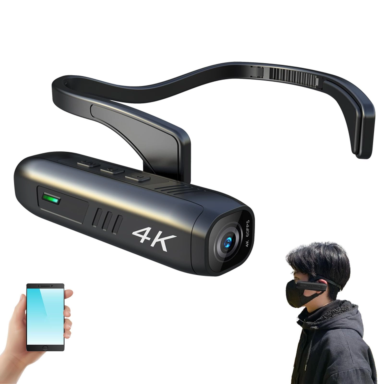 JMbpkduHs Head Mounted Digital Wifi Camera - 8GB to 512GB 4K 30FPS