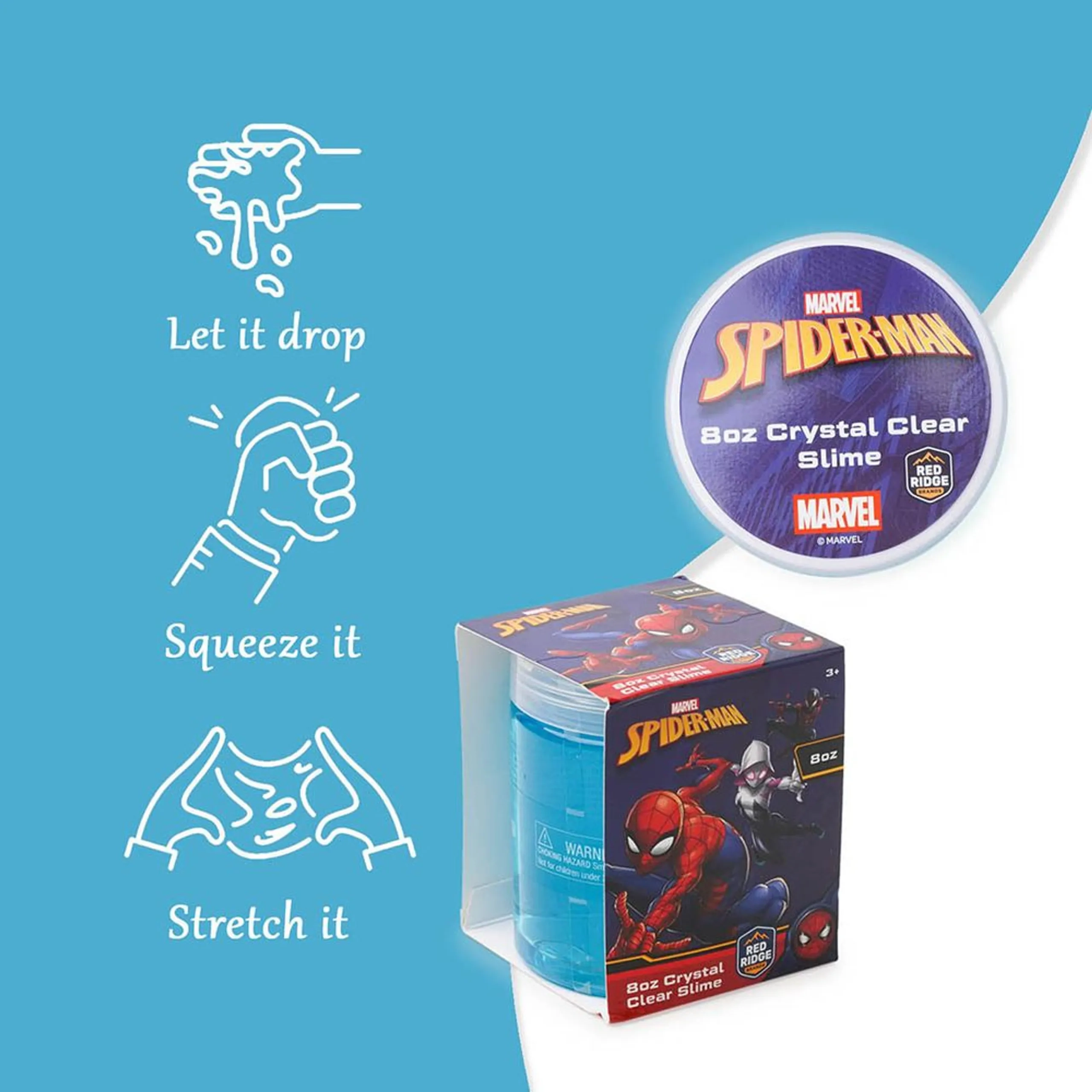 Marvel Spider Man Crystal Clear Slime - 3+ years