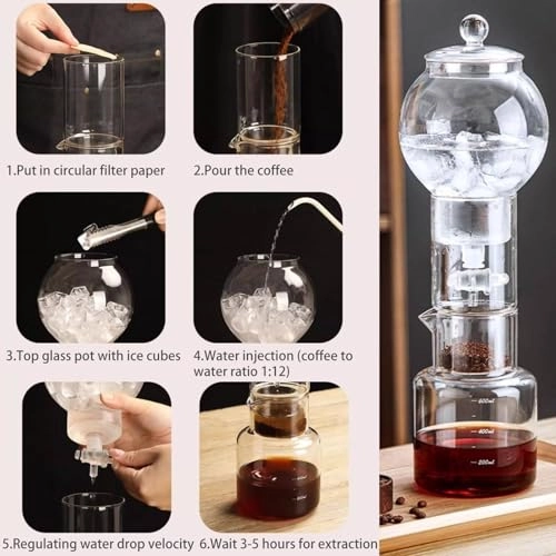 Cold Brew Coffee Maker - 600ml Adjustable Drip Valve