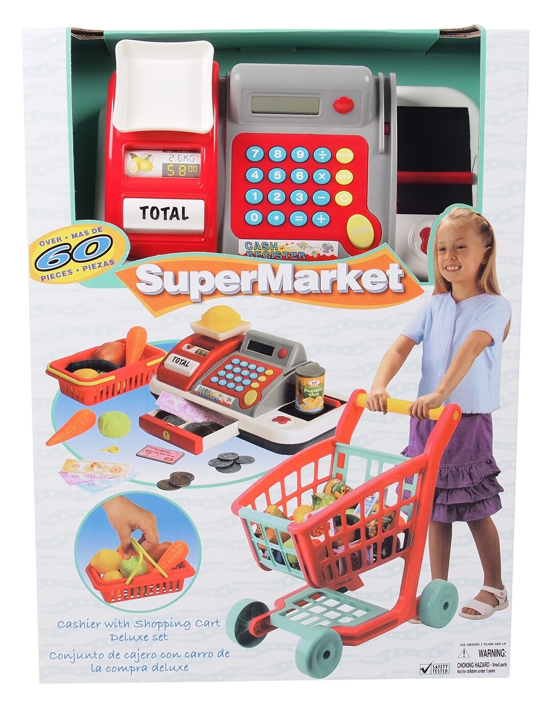 Gigo Deluxe Shopping Cart and Cash Register Set - over 30 pcs