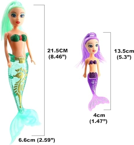 Movable Mermaid Dolls - 7 Piece 3 Mermaids