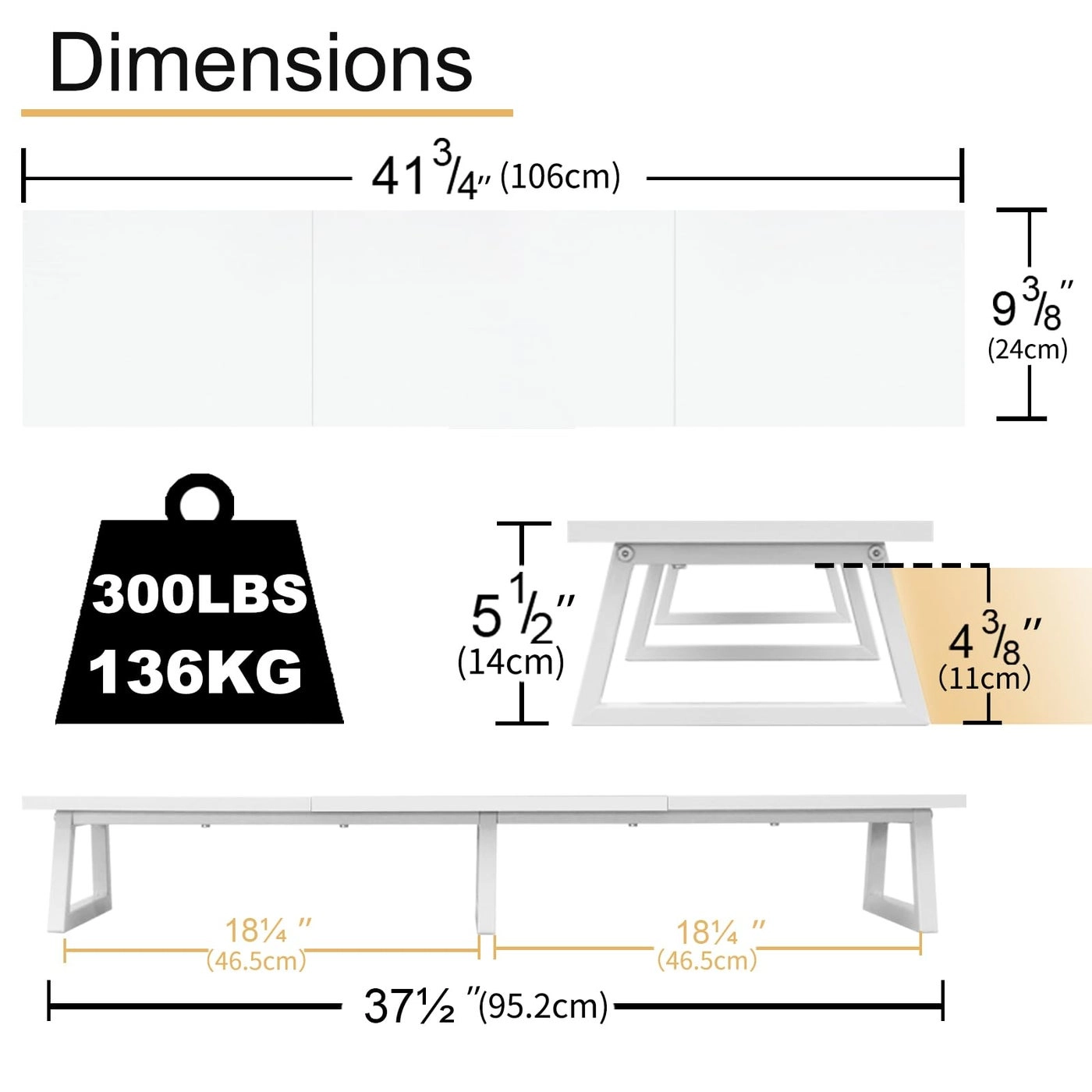 Dual Monitor Stand Riser - 2 Monitors 37 inch