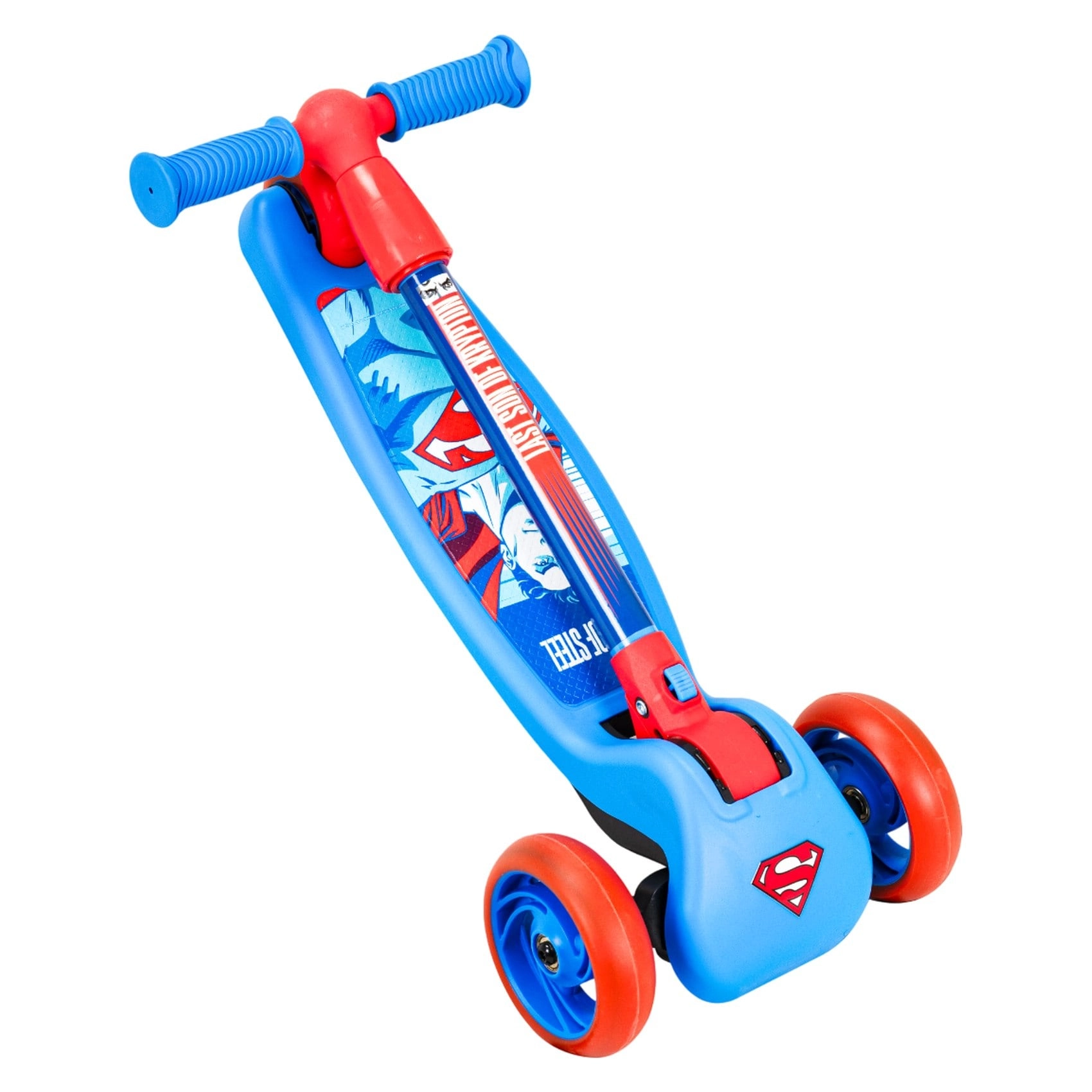 Superman Printed Folding Scooter - Foldable Adjustable handlebars