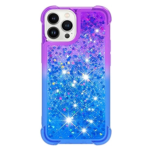 Glitter Moving Quicksand Flowing Cover TPU Silicone Bumper for iPhone 14 Pro