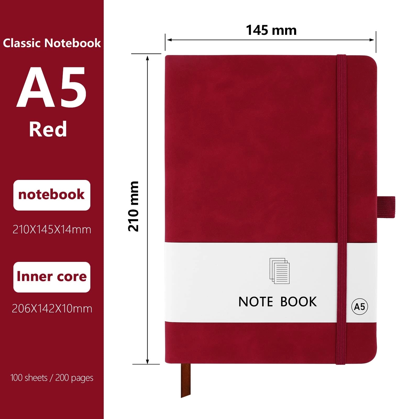 A5 Notebook A5 Hardcover - Lined 100 Sheets