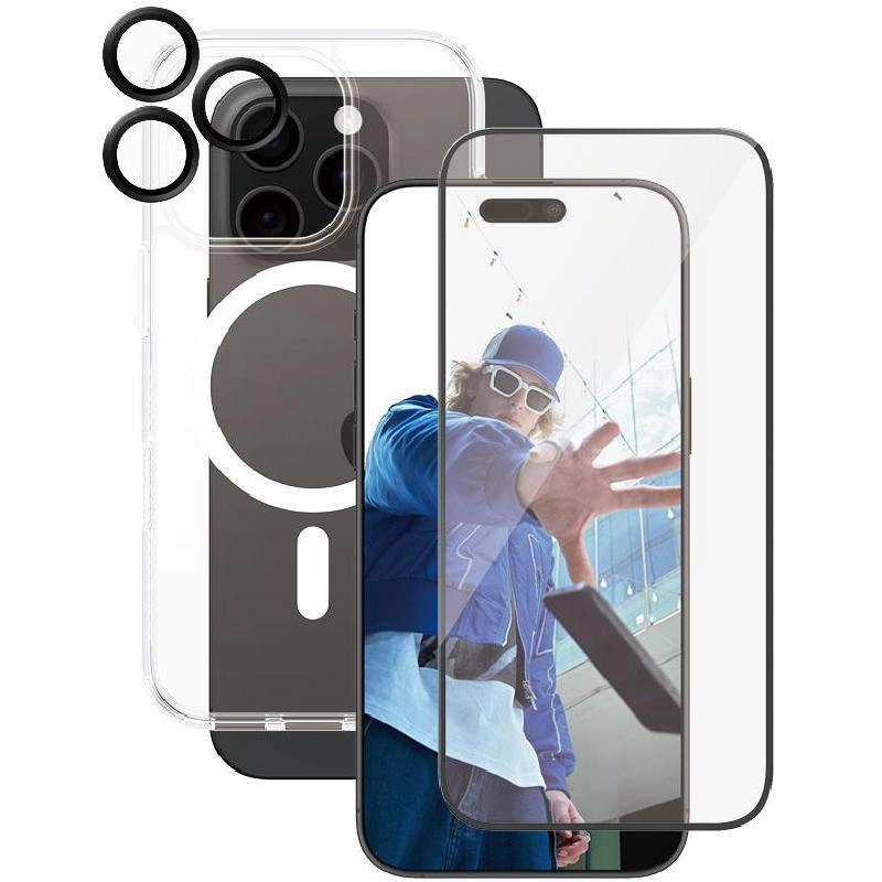 CARE MagSafe Case - 100% Recycled Plastic MagSafe + Ulta-Wide Fit Screen Protector - 60% Recycled Glass + Hoops Camera Lens Protector for iPhone 16 Plus