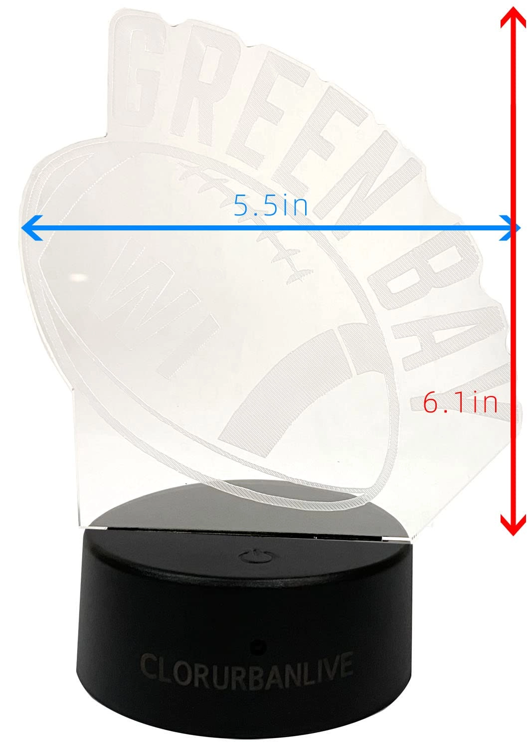 3D Football Green Bay Night Light - USB Green Bay Multicoloured#2