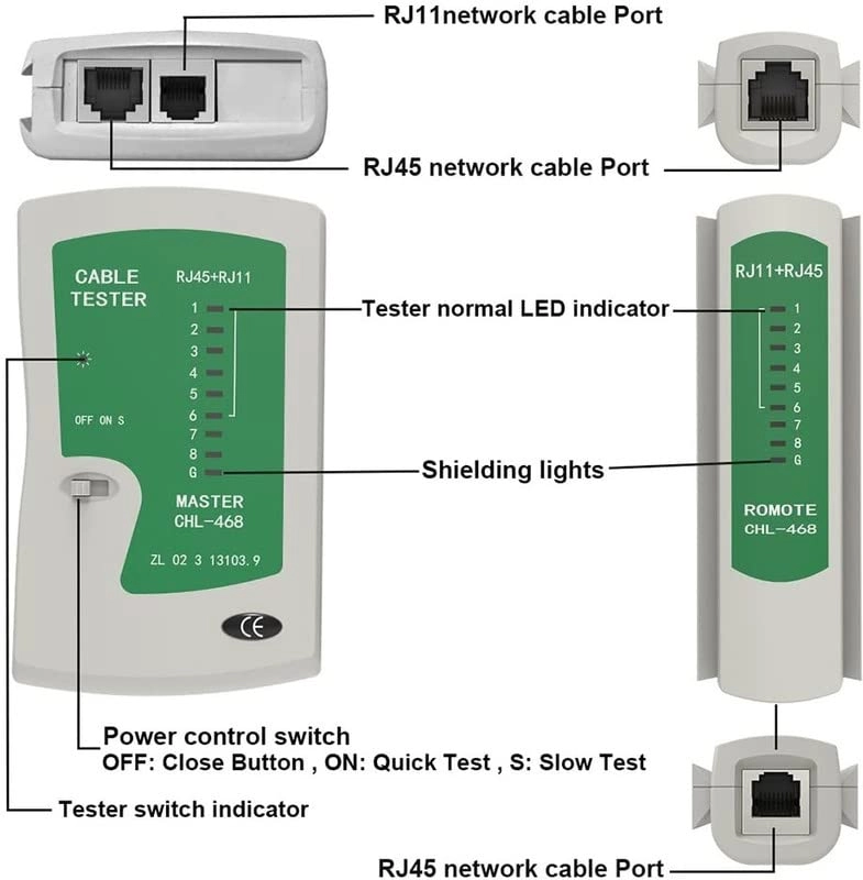 Crimping Tool + Network Cable Tester + Cut and Strip Tool + RJ45 Connectors + Strain Relief Boot Covers