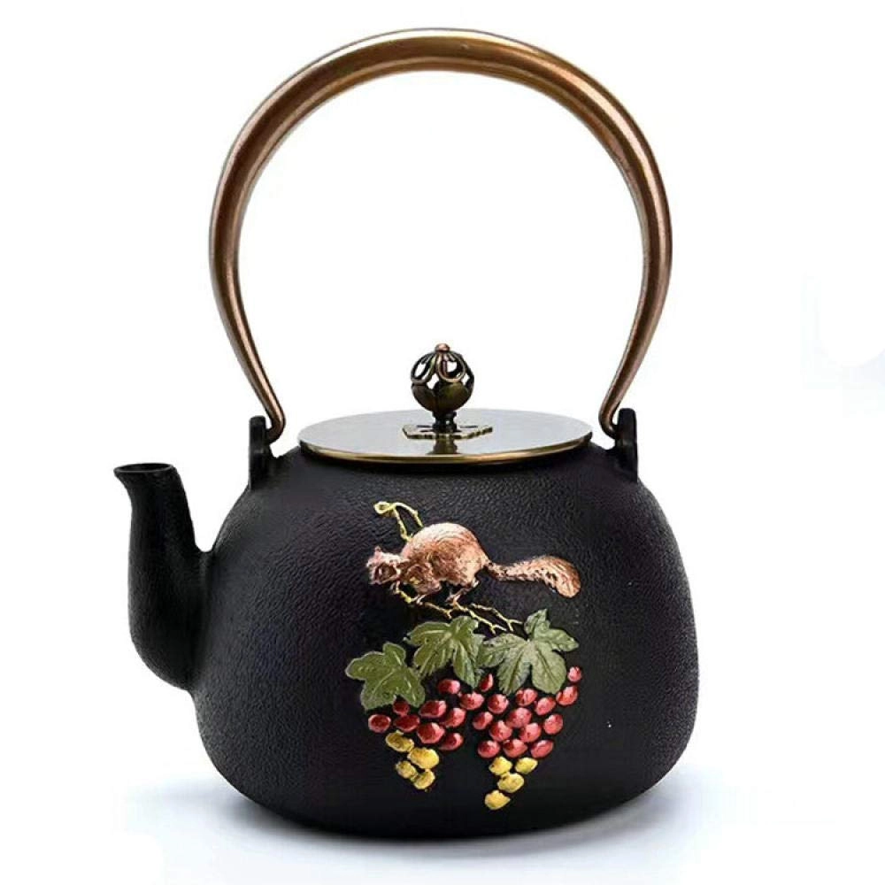 Trottubin Cast Iron Kettle Teapot - Iron Ceramic Stainless Steel Copper Cast Iron 1200 ml