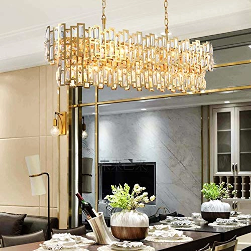 E14 Light Luxury Round Crystal Chandelier - 90*35*45cm Golden