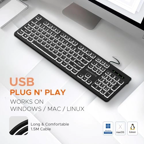 Wi-Key Backlit Wired Keyboard - Wired