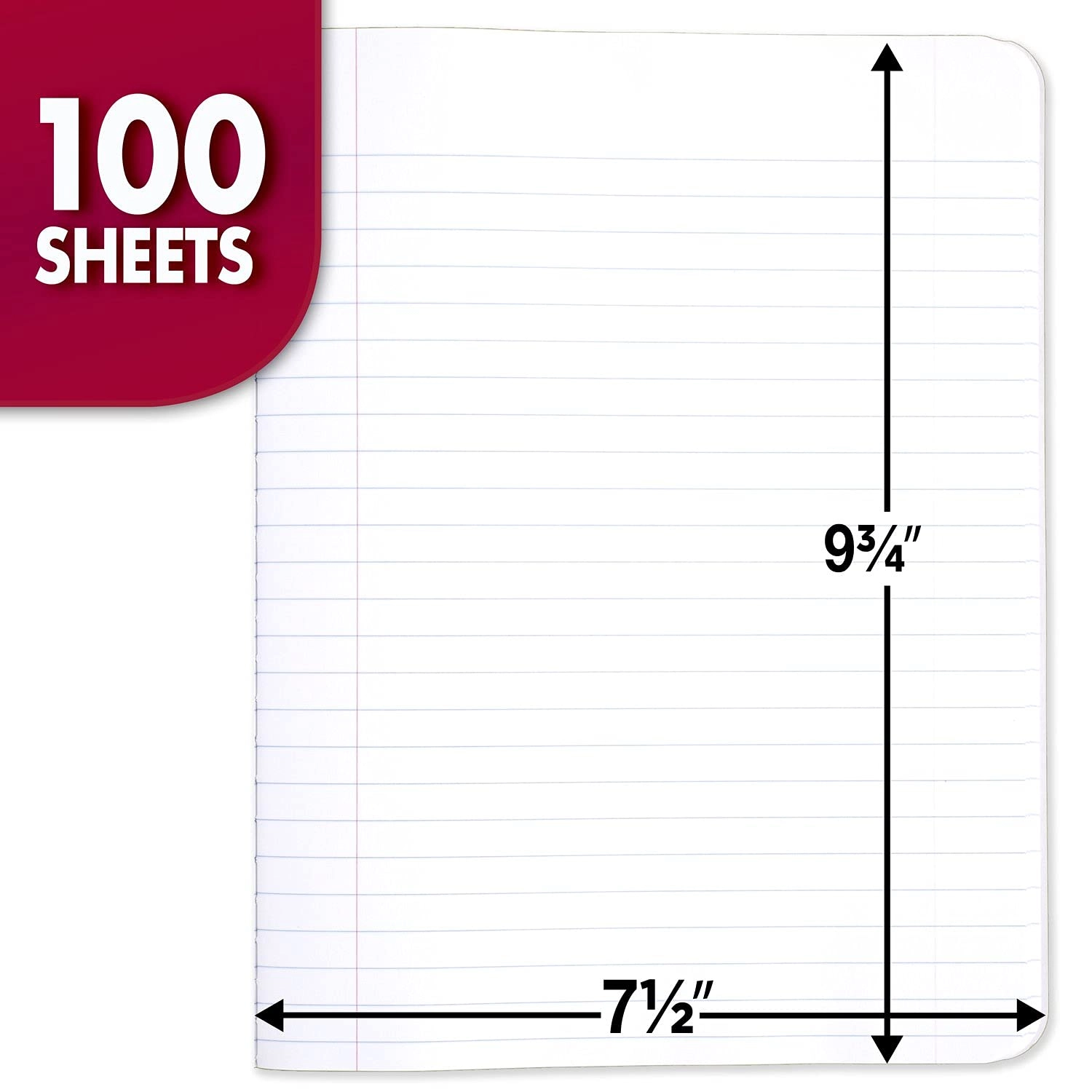 Composition Notebook 7-1/2" x 9-3/4" Softcover - Lined 100 Sheets