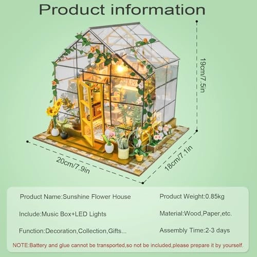 DIY Miniature House Kit - Garden House 1:24