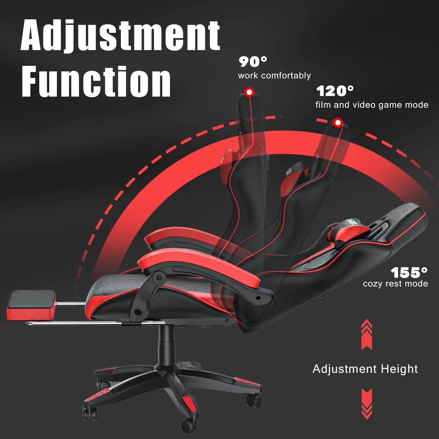 gaming chair - Red With Footrest