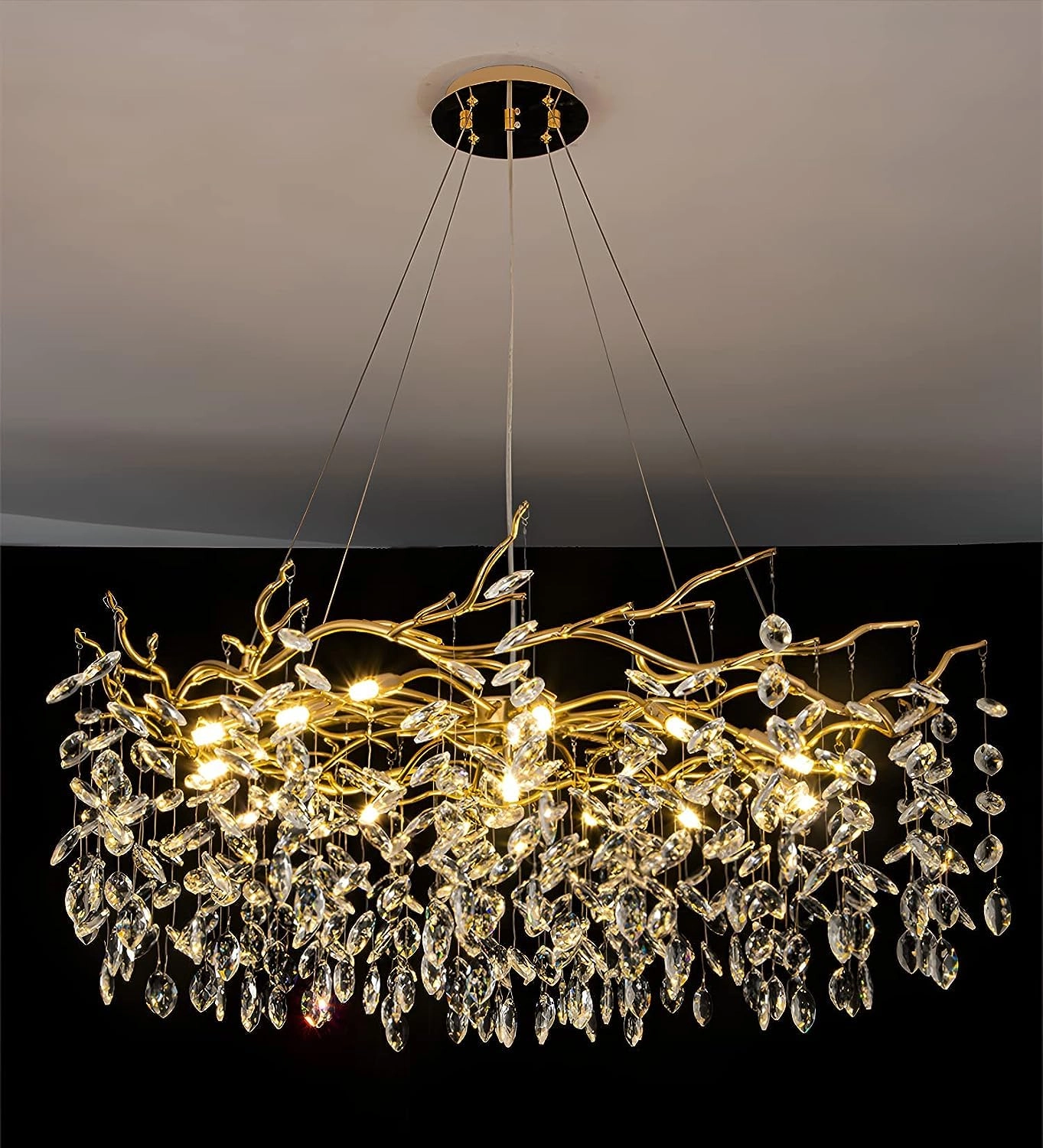 HerfsT Tree Branch Crystal Chandelier - Gold 8 Lights