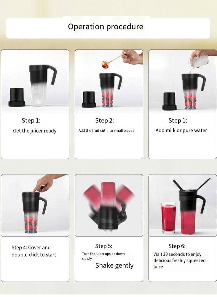 Portable Blender - USB Rechargeable Personal Size Travel Juicer Cup