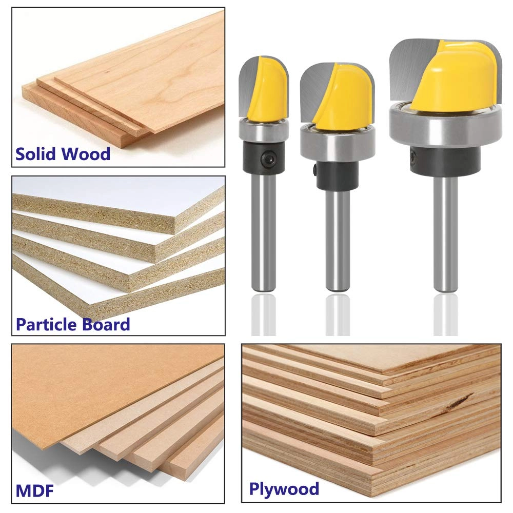 Bowl and Tray Template Router Bit - 1/4 Inch 3Pcs