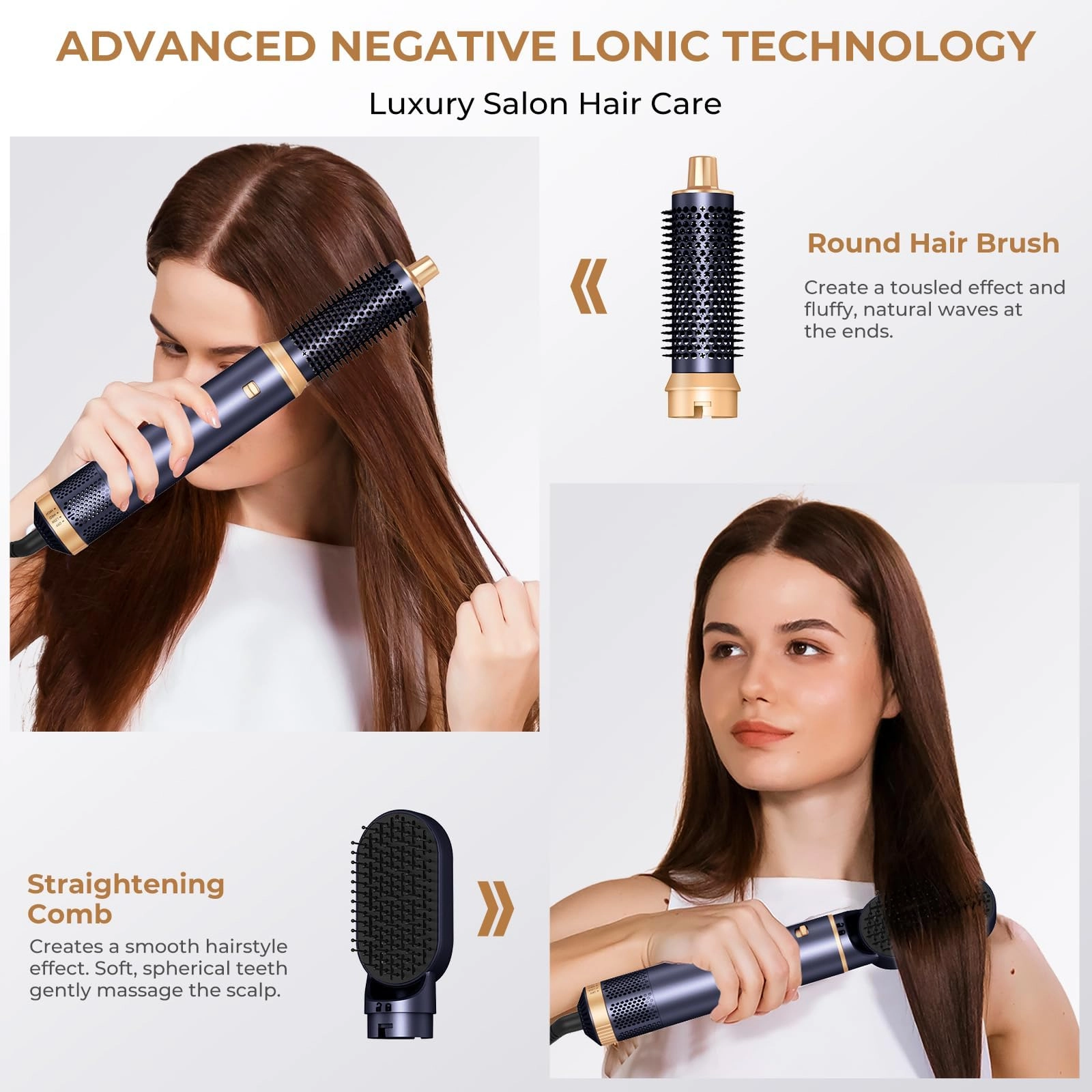 5 in 1 Blow Dryer Brush - Green Gold 800 watts