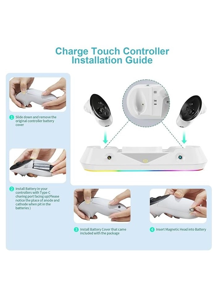 Charging Station - Quest 3 + Rechargeable Batteries - 2 Controller