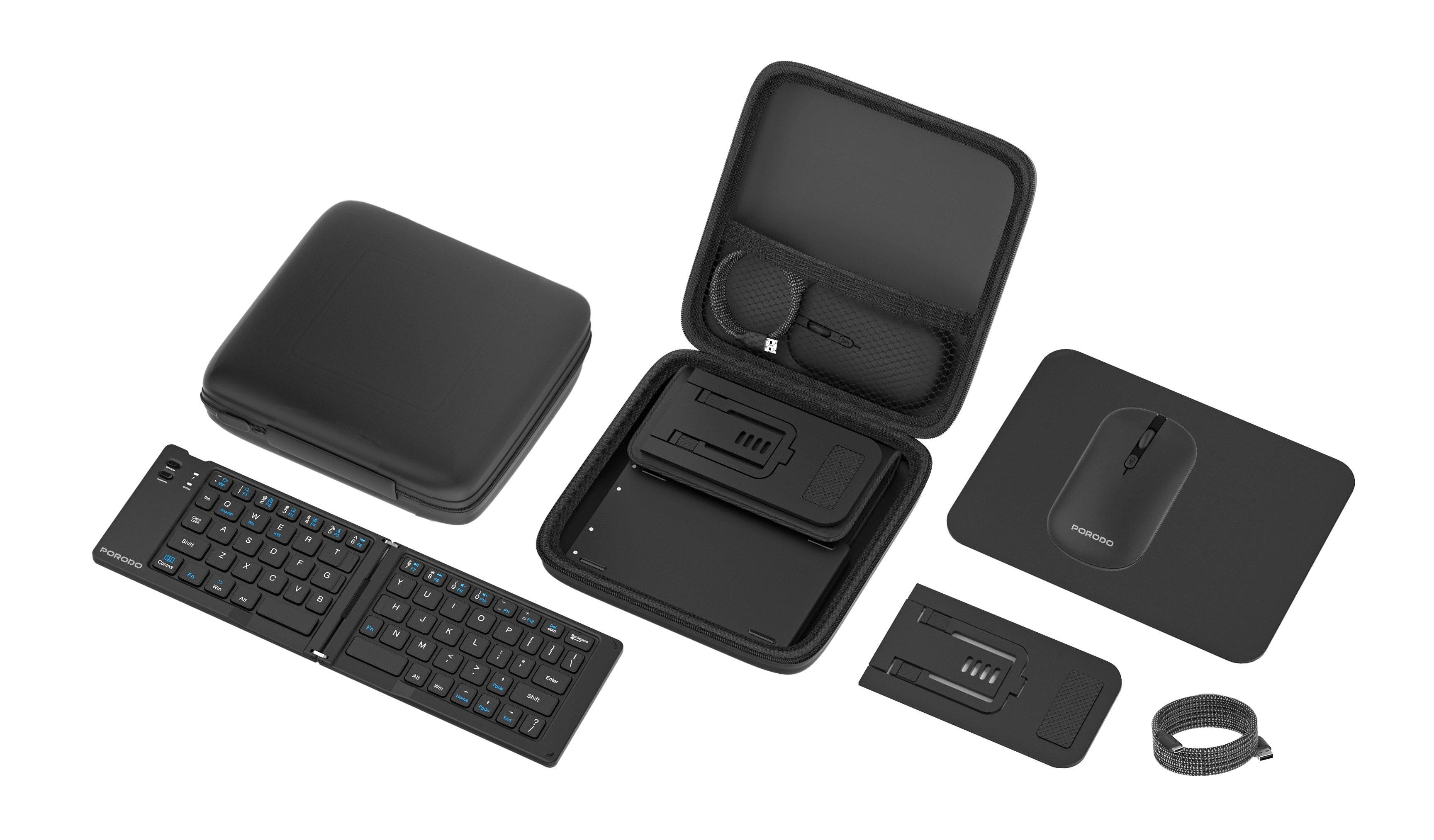 Porodo 6-in-1 Keyboard & Mouse Set - QWERTY Combination