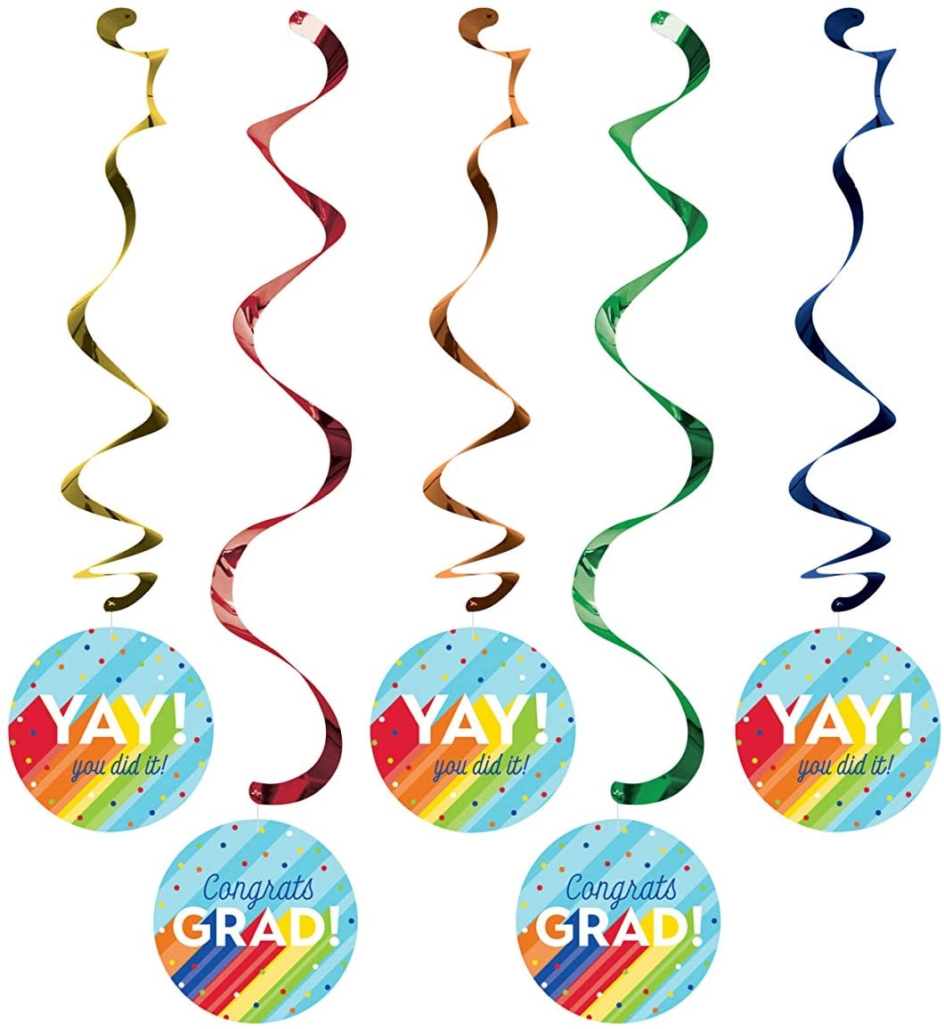 Party Zone Rainbow Grad Dizzy Danglers - 5-Pieces