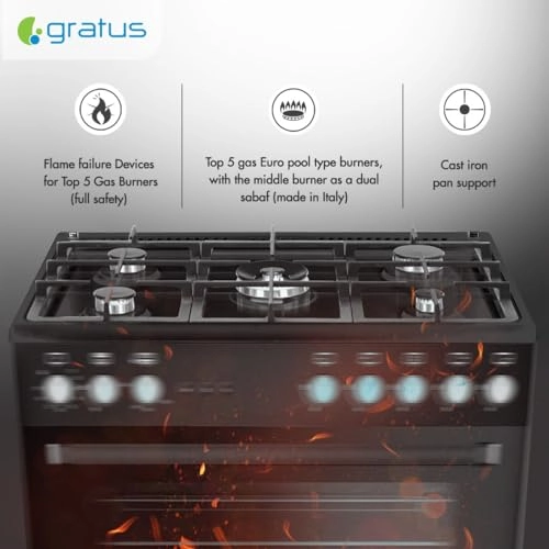 Stylish GGR951F1BS1 GAS Cooker