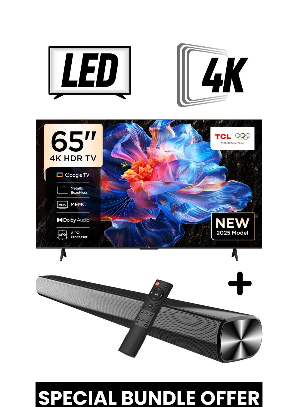 TCL 65P6K + SOUNDBAR - 65 in